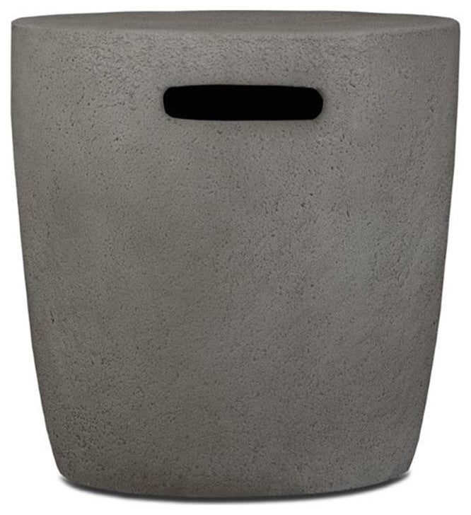 Real Flame Riverside Round Propane Tank Cover in Glacier Gray