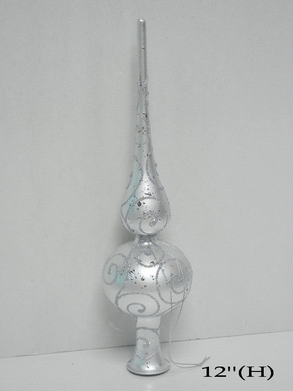 12" Silver Finial Topper