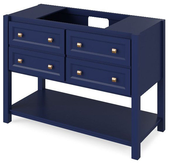 Adler Transitional 48" Hale Blue Vanity, Boulder Cultured Marble Vanity Top