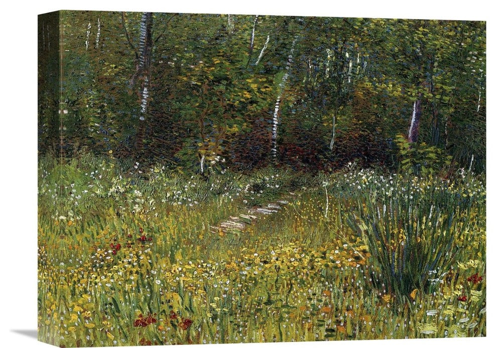 "A Park In Spring 1887" Stretched Canvas Giclee by Vincent Van Gogh, 16"x12"