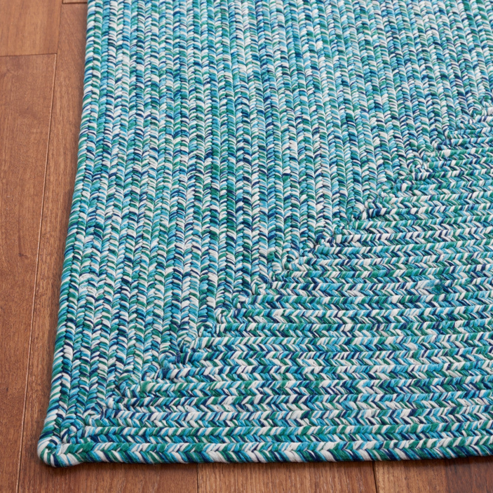 Safavieh Braided BRA201 Rug Machine-Washable, Teal/Green, 2'3"x14'