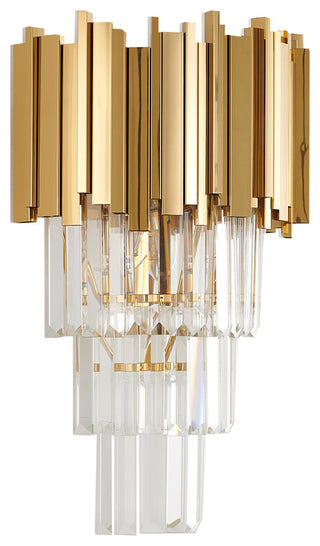 Clear Crystal Drops Wall Sconce, Gold