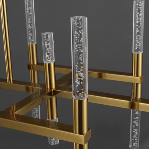 Safavieh Couture Evaria Acrylic Tube Chandelier, Gold