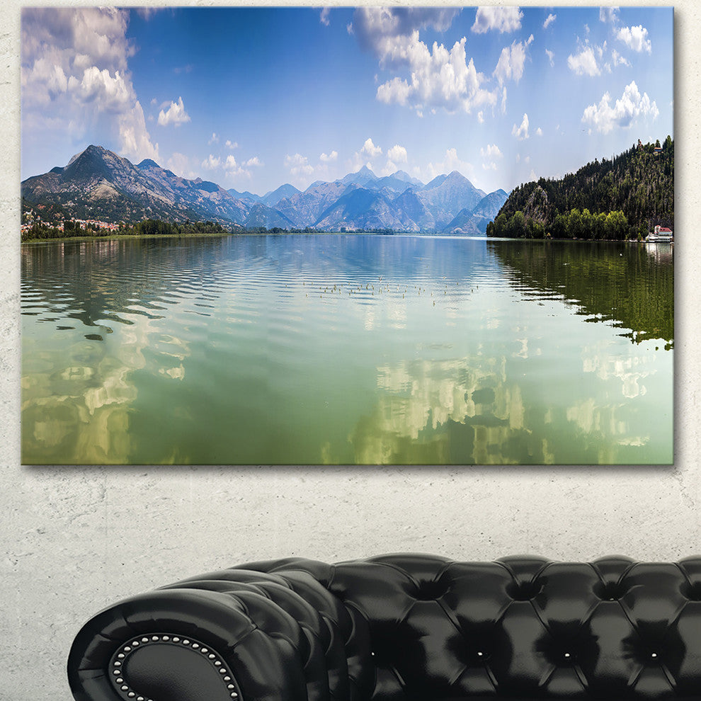 Kastoria Lake Greece Panorama, Landscape Canvas Art Print, 60"x28"