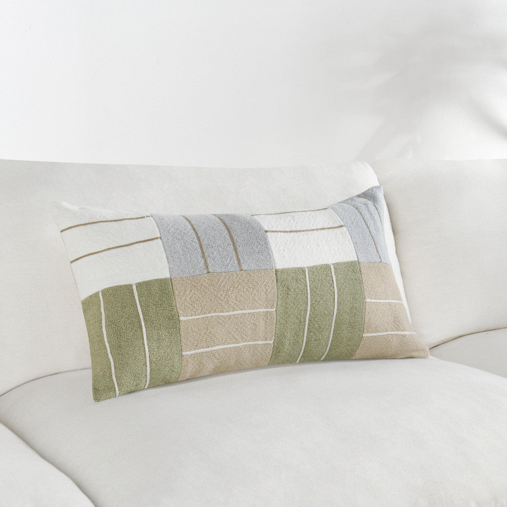 Niya Linen Blend Multicolor Throw Pillow, 14x26