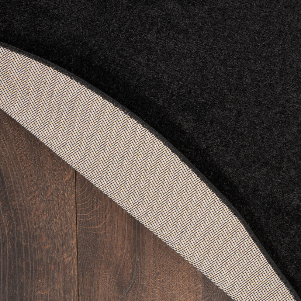 Nourison Essentials 8' x Round Black Outdoor Area Rug