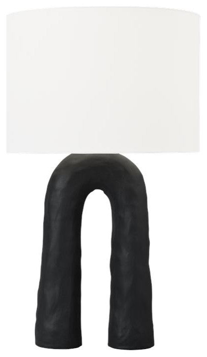 Generation Lighting, HT1051RBC1, Table Lamp, Rough Black Ceramic