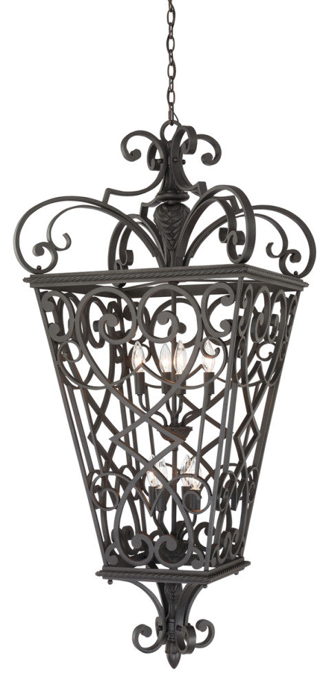 Quoizel FQ1931MK01 Eight Light Outdoor Hanging Lantern Fort Quinn Marcado Black