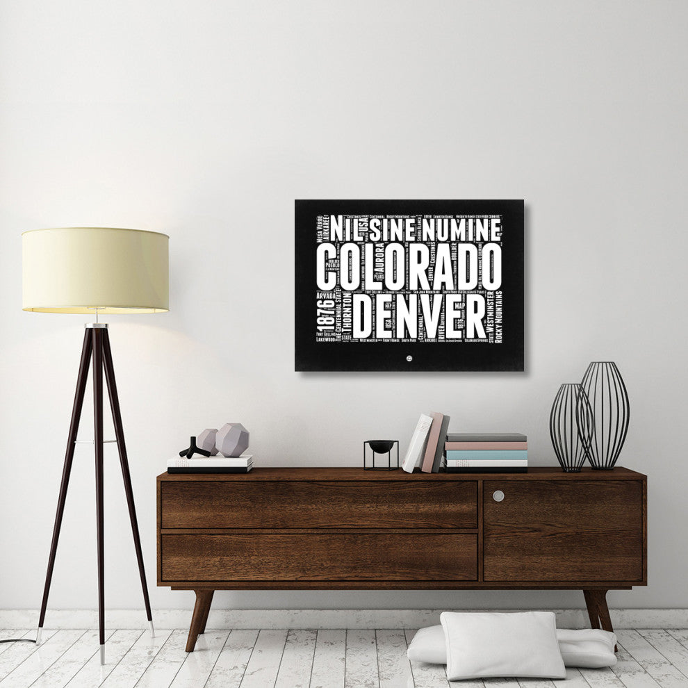 "Colorado Black and White Map" Fine Art Print
