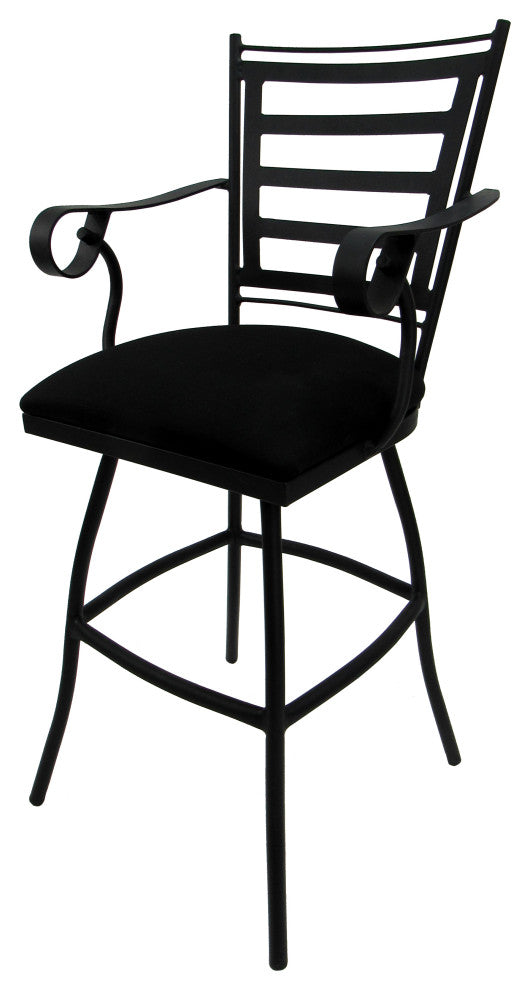 Outdoor Indoor Swivel Bar Stool Counter, Black - Black, 35"