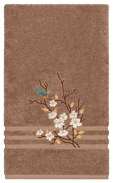 Linum Home Textiles Spring Time Embellished, Latte, Bath Towel, Single