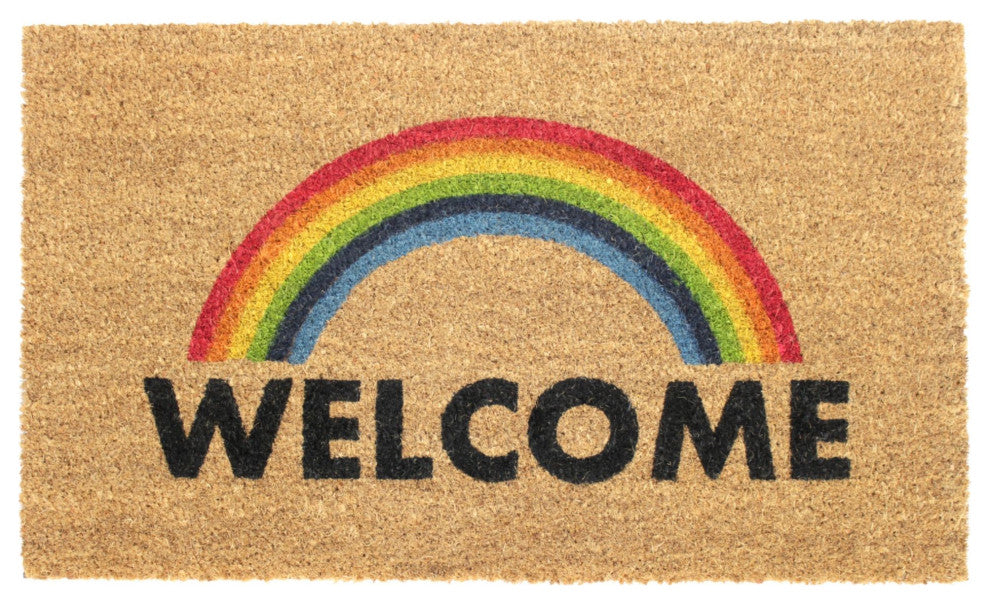 Multi Machine Tufted Welcome Rainbow Doormat, 18" x 30"