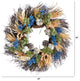 22" Autumn Cotton, Eucalyptus, Berries and Pinecones Artificial Fall Wreath