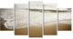 "White Waves in Mediterranean Sea" Seascape Wall Art, 5 Panels, 60"x32"