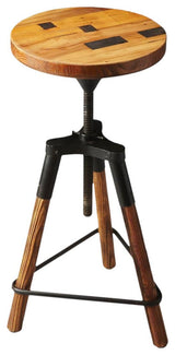 Hinton Revolving Bar Stool with Iron Triangle Base