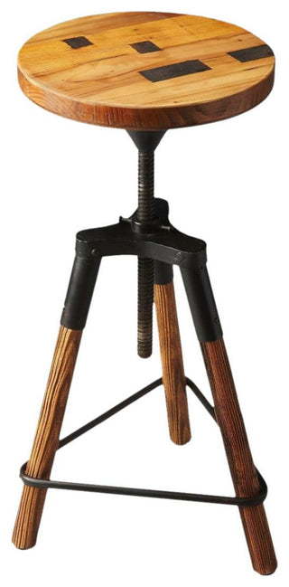 Hinton Revolving Bar Stool with Iron Triangle Base