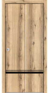 Bi-fold Doors 64 x 96 | Planum 0012 Oak with  | Sturdy Tracks