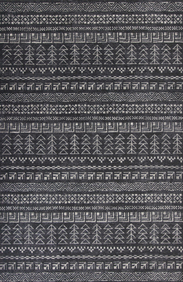HomeRoots 7' x 11' Polypropylene Charcoal Area Rug
