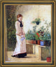 Winslow Homer Girl Watering Plants Framed Premium Canvas Print, 20"x25"