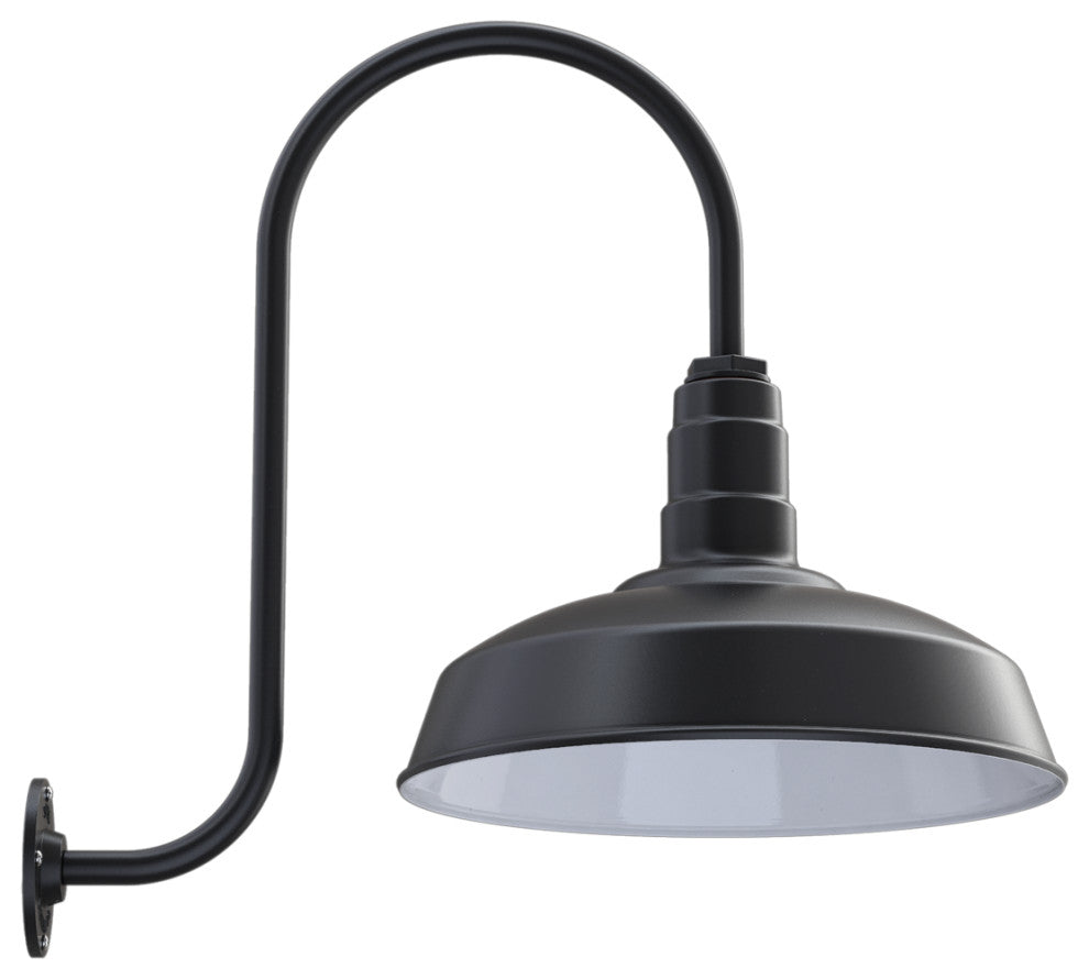 Upward Sloping Barn Light, The Gardena, Steel Lighting Co., Matte Black