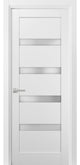 Door with Hardware |Quadro 4113 White Silk with Frosted Opaque Glass -28x96