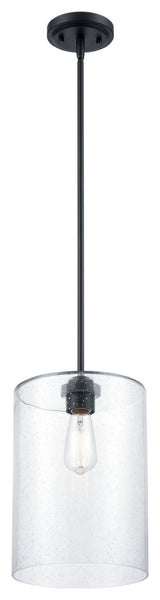 1 Light 9 in. Matte Black Mini-Pendant