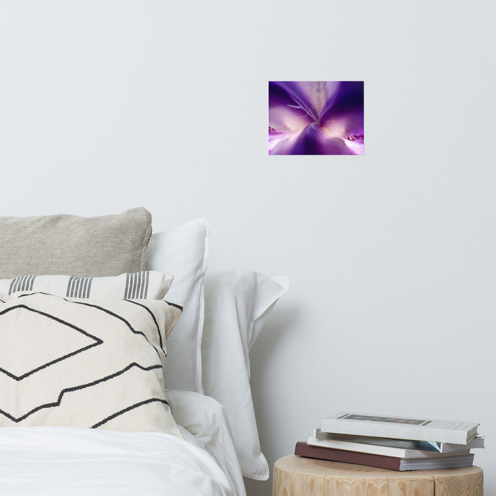 Iris Center Petals Nature Photography, Floral Unframed Wall Art Print, 8" X 10"