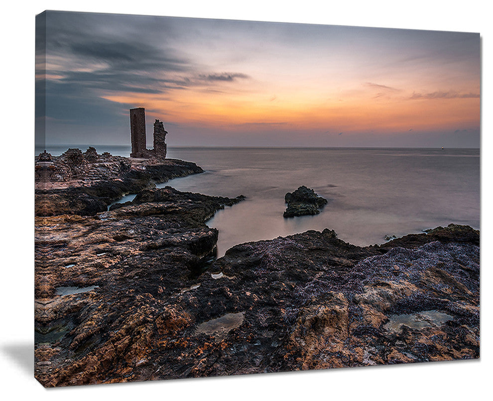 "Gate To Africa Seashore in Mahdia" Oversized Beach Canvas Artwork, 20"x12"