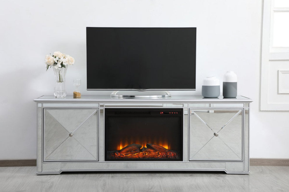 Elegant MF60172S-F1 Modern 72" Mirrored Tv Stand