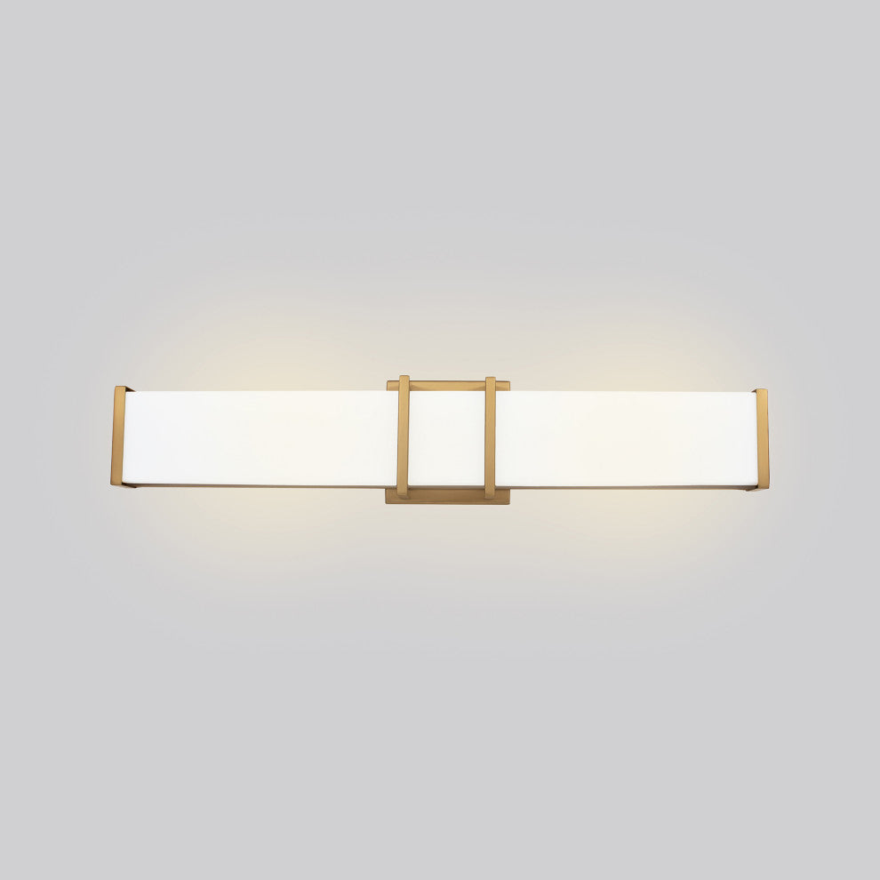 1-Light, 26W LED Vanity Light, Brushed Gold/Acrylic Shade