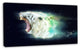 White Tiger with Open Jaws, Animal Canvas Wall Art, 32"x16"