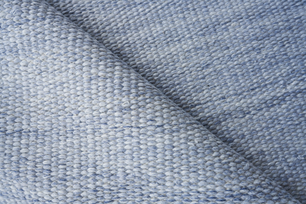 Loro Indoor/Outdoor Handmade Flatwoven PET yarn Light Blue Area Rug, 10'x14'