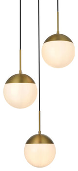 Elegant Lighting LD6068 Eclipse 3 Light 18"W Multi Light Pendant - Satin Gold