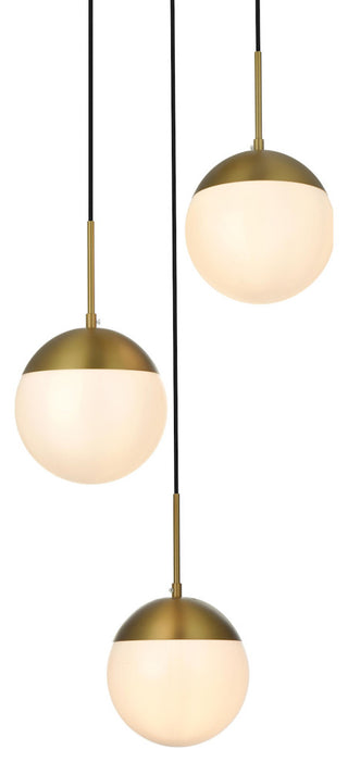 Elegant Lighting LD6068 Eclipse 3 Light 18"W Multi Light Pendant - Satin Gold
