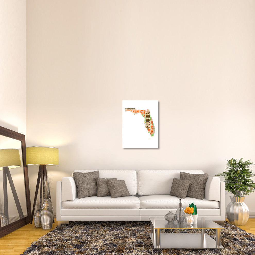 "Florida Word Cloud Map" Fine Art Print