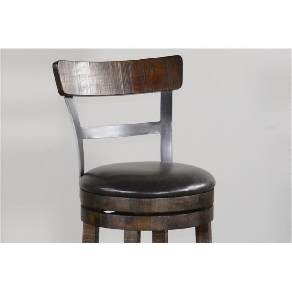 Sunny Designs Homestead 30" Swivel Barstool with Back in Tobacco Leaf (Set of 2)