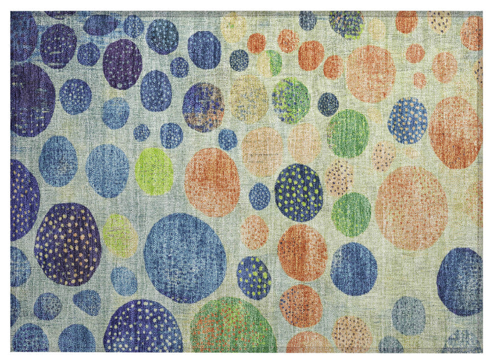 Machine Washable Indoor/Outdoor Chantille ACN1899 Navy 1'8" x 2'6" Rug