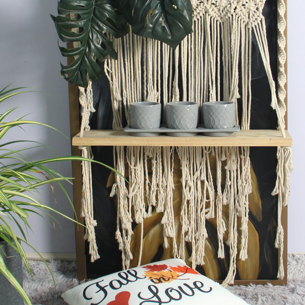 Dahlia Planter Set with Disk, Light Grey