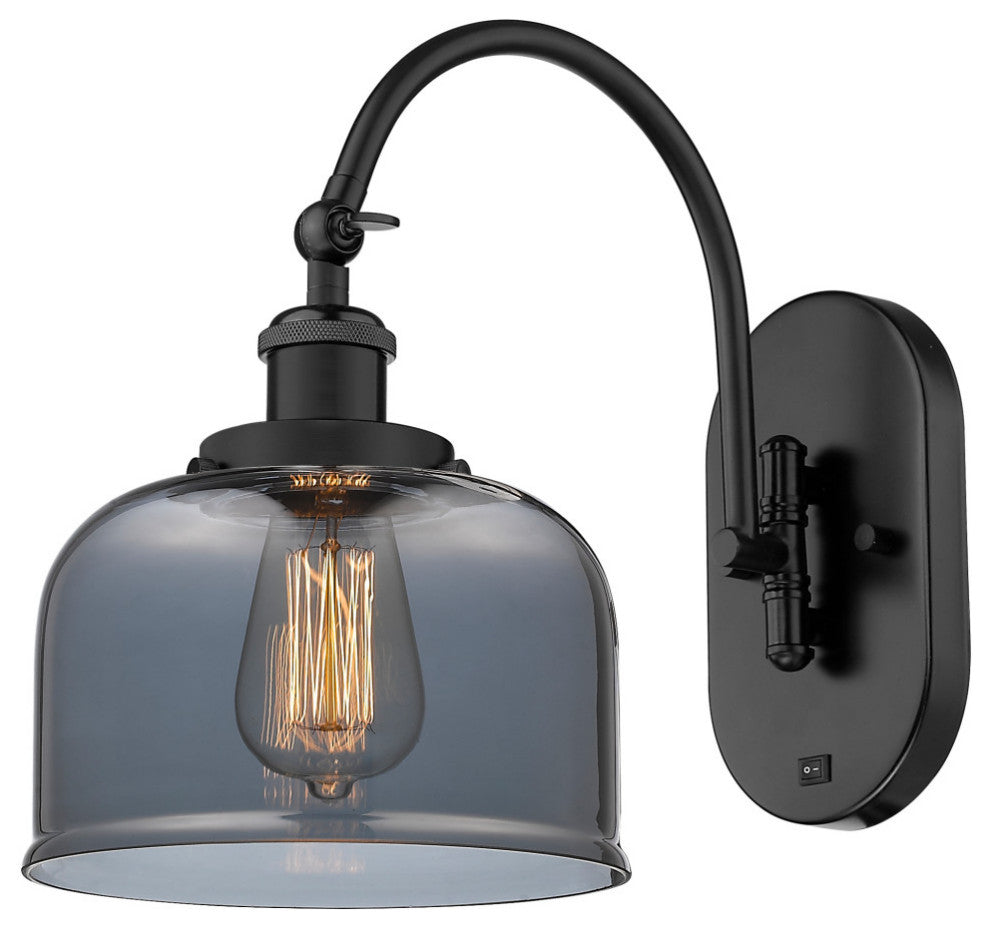 Bell Sconce, Matte Black, Plated Smoke, Plated Smoke