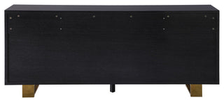 Excel Stainless Steel and Wood Sideboard/Buffet, Grey, Gold Base