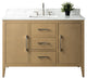 Vanity Art Bathroom Vanity With Sink, Natural Oak, 48", Single Sink, Brushed Nickel