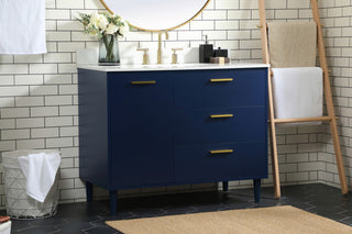Home Living 42" Bathroom Vanity, Blue With Backsplash