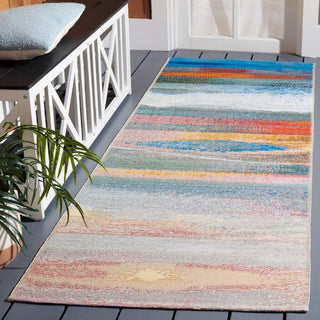 Safavieh Barbados Collection Indoor-Outdoor BAR585 Rug, Light Blue/Pink, 2'8"x10'5"