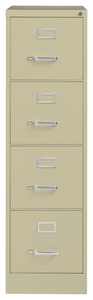 Cooper Modern Modern 4-Drawers Metal Letter Width Vertical File Cabinet in Beige