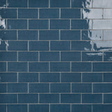 Castillo Glossy Ceramic Wall Tile, Denim