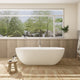 Ryder Flatbottom Freestanding Solid Surface Soaking Bathtub, Matte White, 69inch