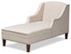 Deon Modern and Contemporary Beige Fabric Upholstered Wenge Brown Chaise Lounge