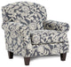 Upholstered Chair With Rounded Arms, Floral Multi