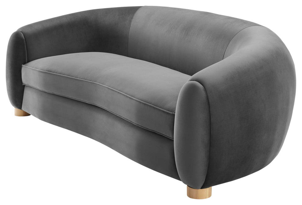 Sofa, Velvet, Dark Gray, Modern, Living Lounge Room Hotel Lobby Hospitality
