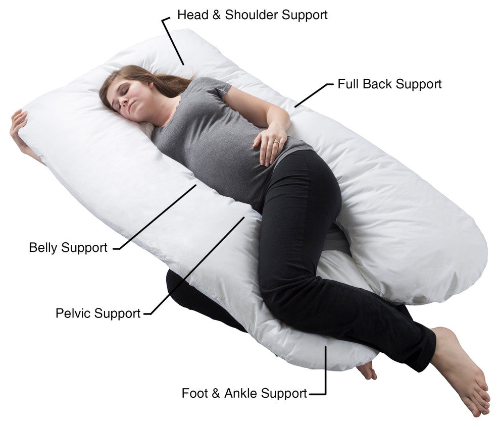 Pregnancy Pillow, Full Body Maternity Pillow With Contoured U-Shape by Bluestone